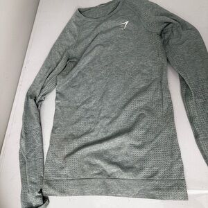 Gray Long Sleeve Athletic Top